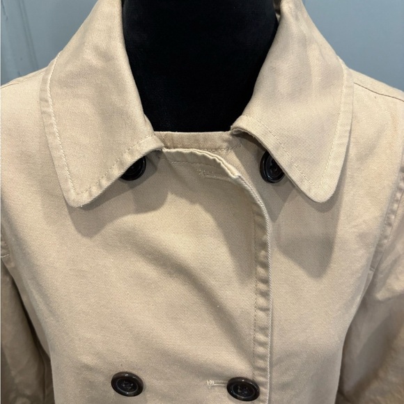 Draper James Tan Pea Coat with Classic Collar and Structured Shoulders - Picture 4 of 7